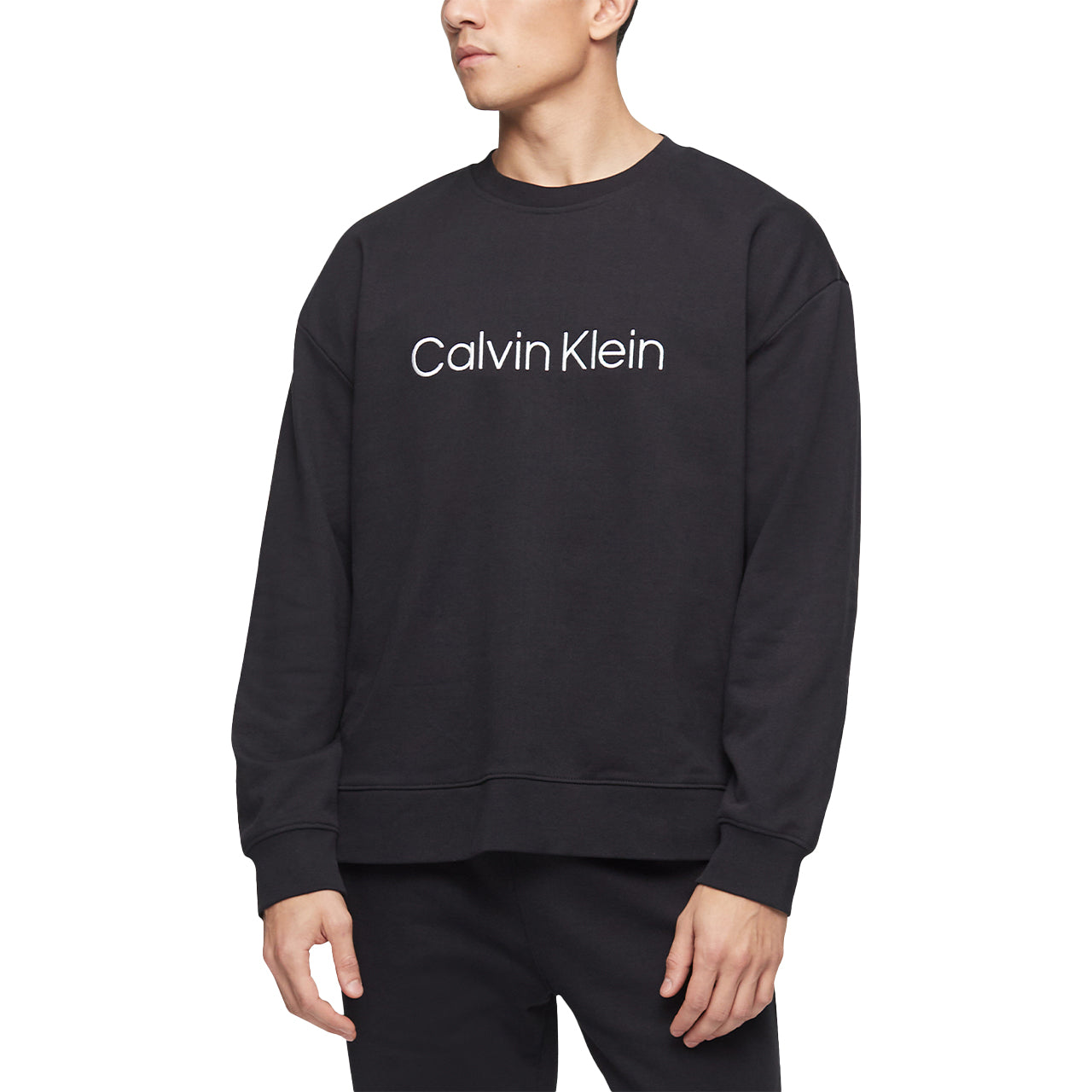  Calvin Klein Long Sleeves Standard Logo Tee - Forged Iron - Bonton