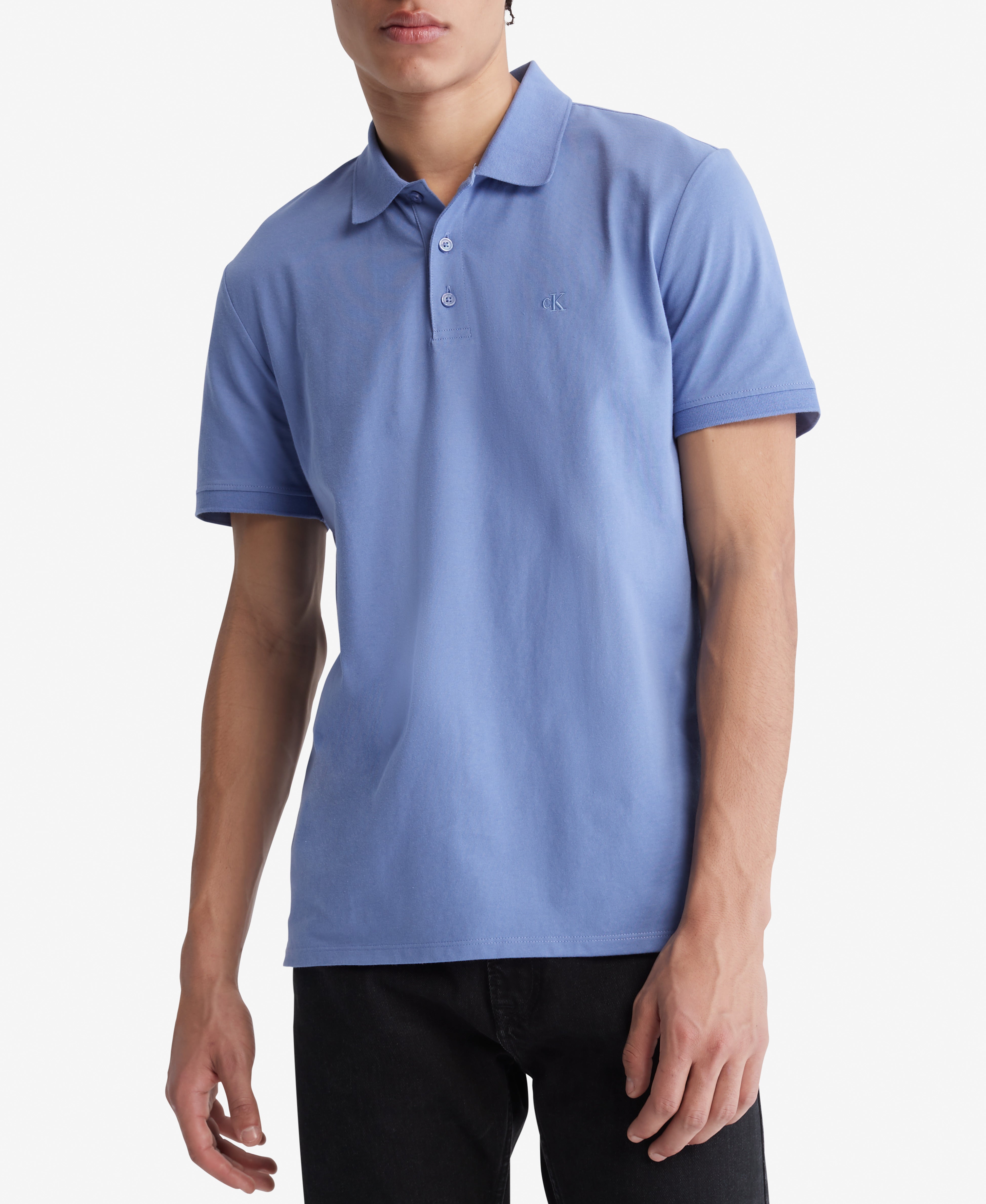 Calvin Klein SS SMOOTH COTTON Solid Polo - Raspberry Blush - Bonton