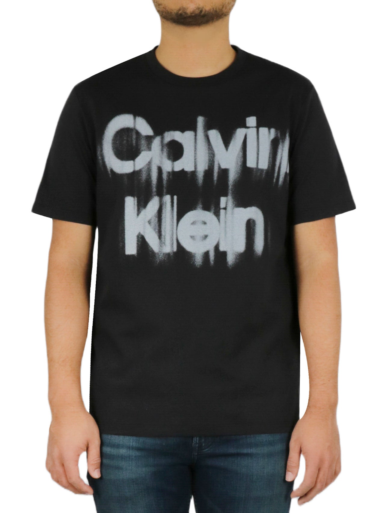  Calvin Klein Short Sleeves Graffiti Logo Tee - Brilliant White - Bonton