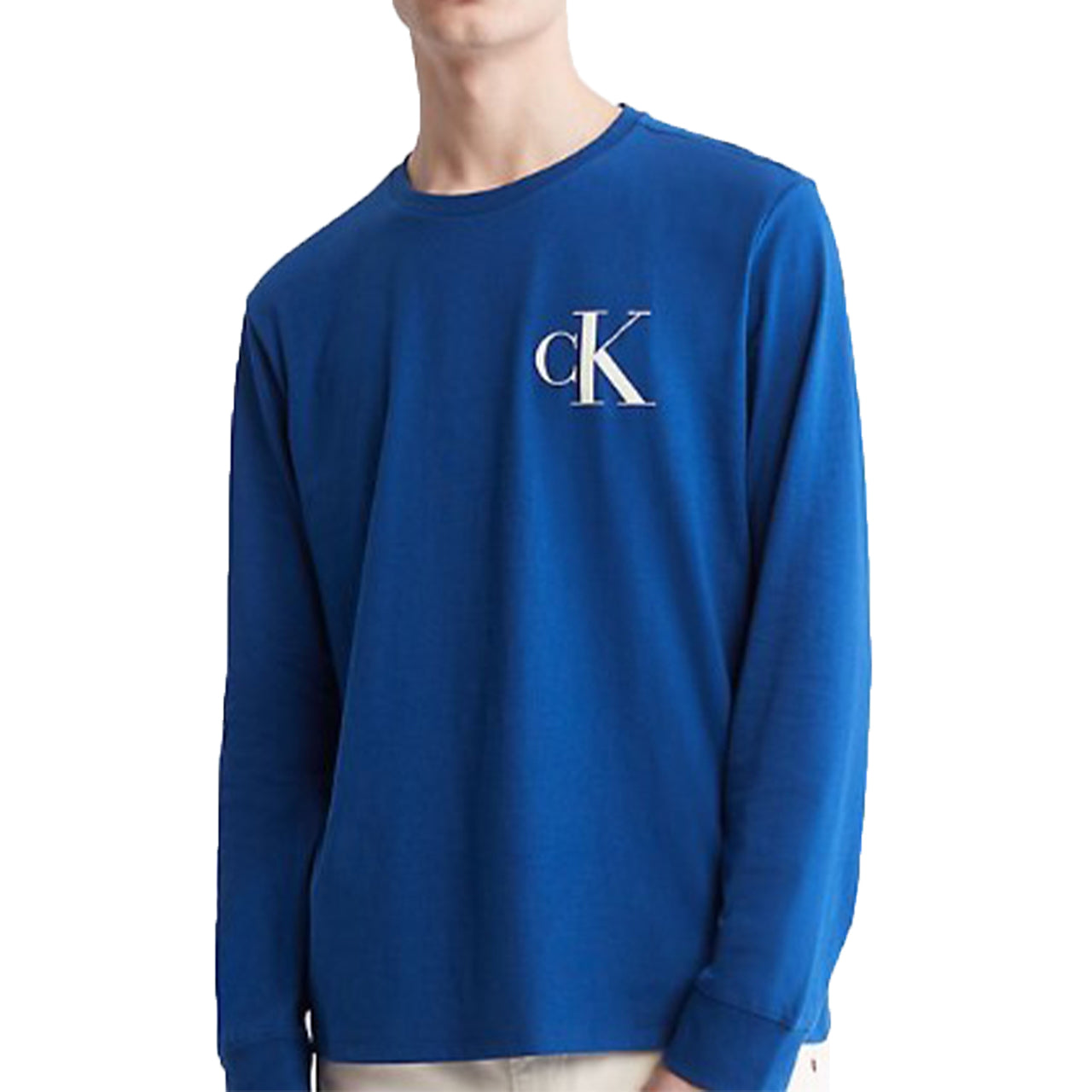  Calvin Klein Long Sleeves Bold Monogram Tee - Glacier  Lake - Bonton