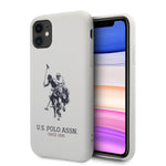 iPhone 11 - Silicone White Big Horse Logo Print And Microfiber Interior - U.S. Polo Assn.