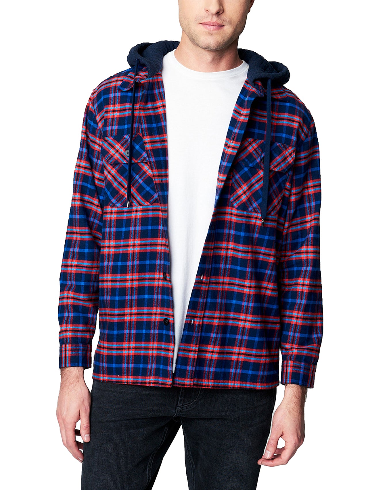  BlankNYC Flannel Shirt with Hood - Billingsgate - Bonton