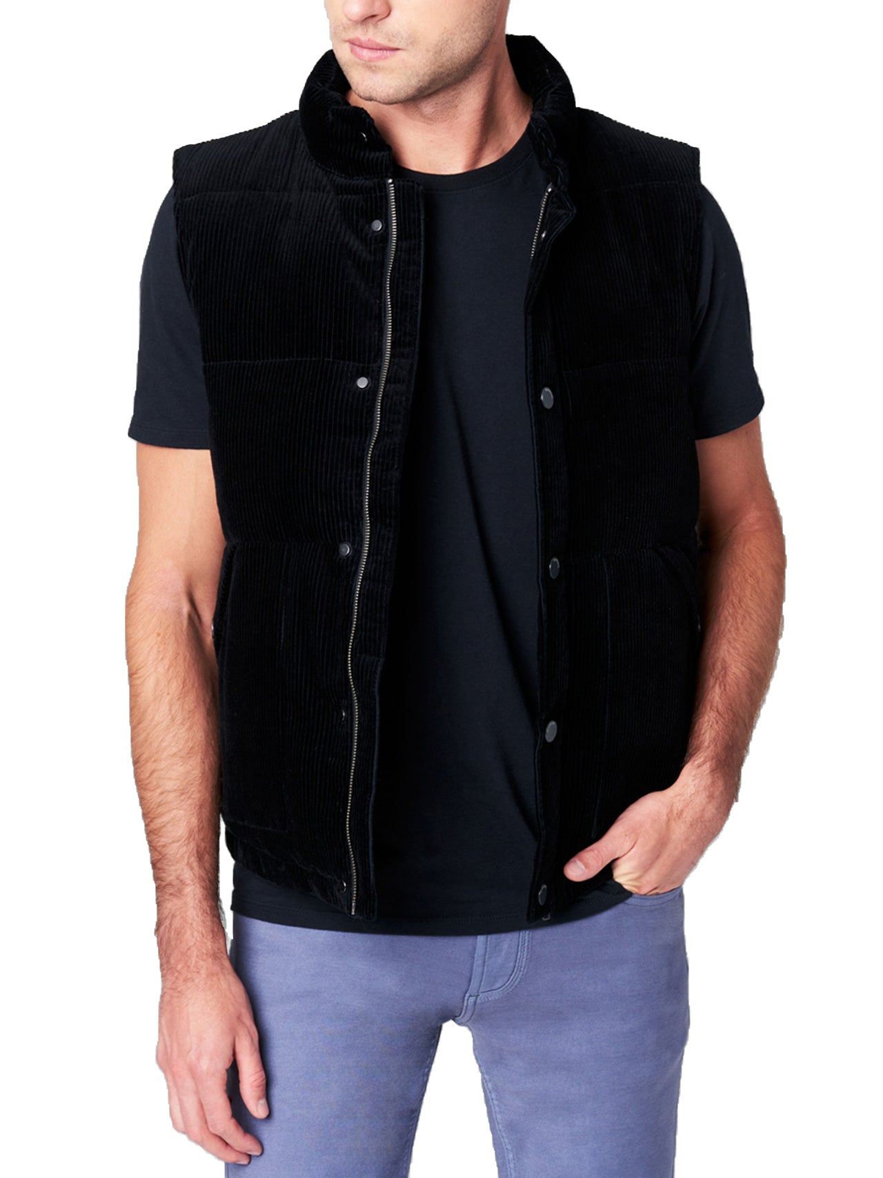  BlankNYC Cotton Flannel Vest - Black Bird - Bonton