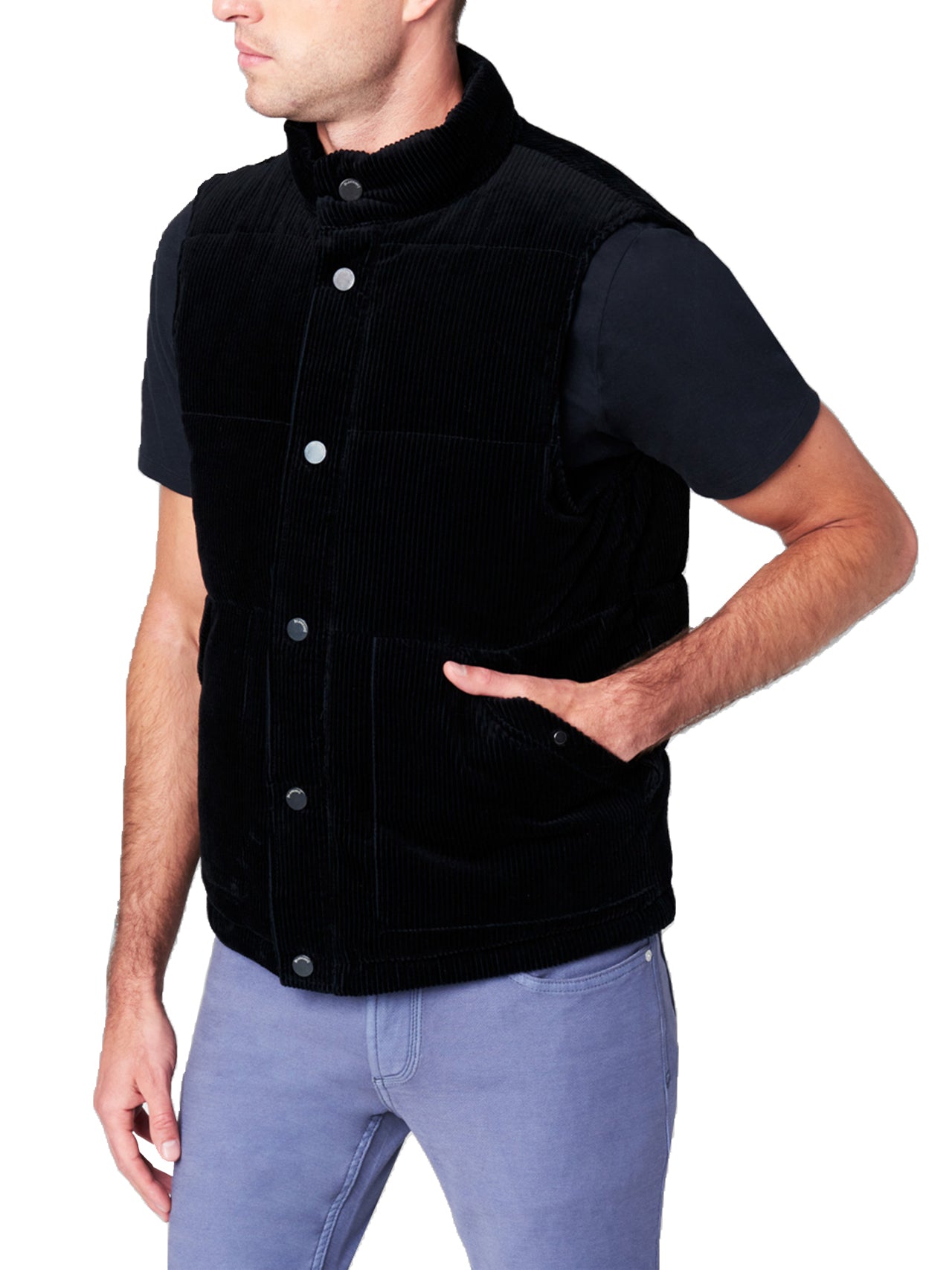  BlankNYC Cotton Flannel Vest - Black Bird - Bonton