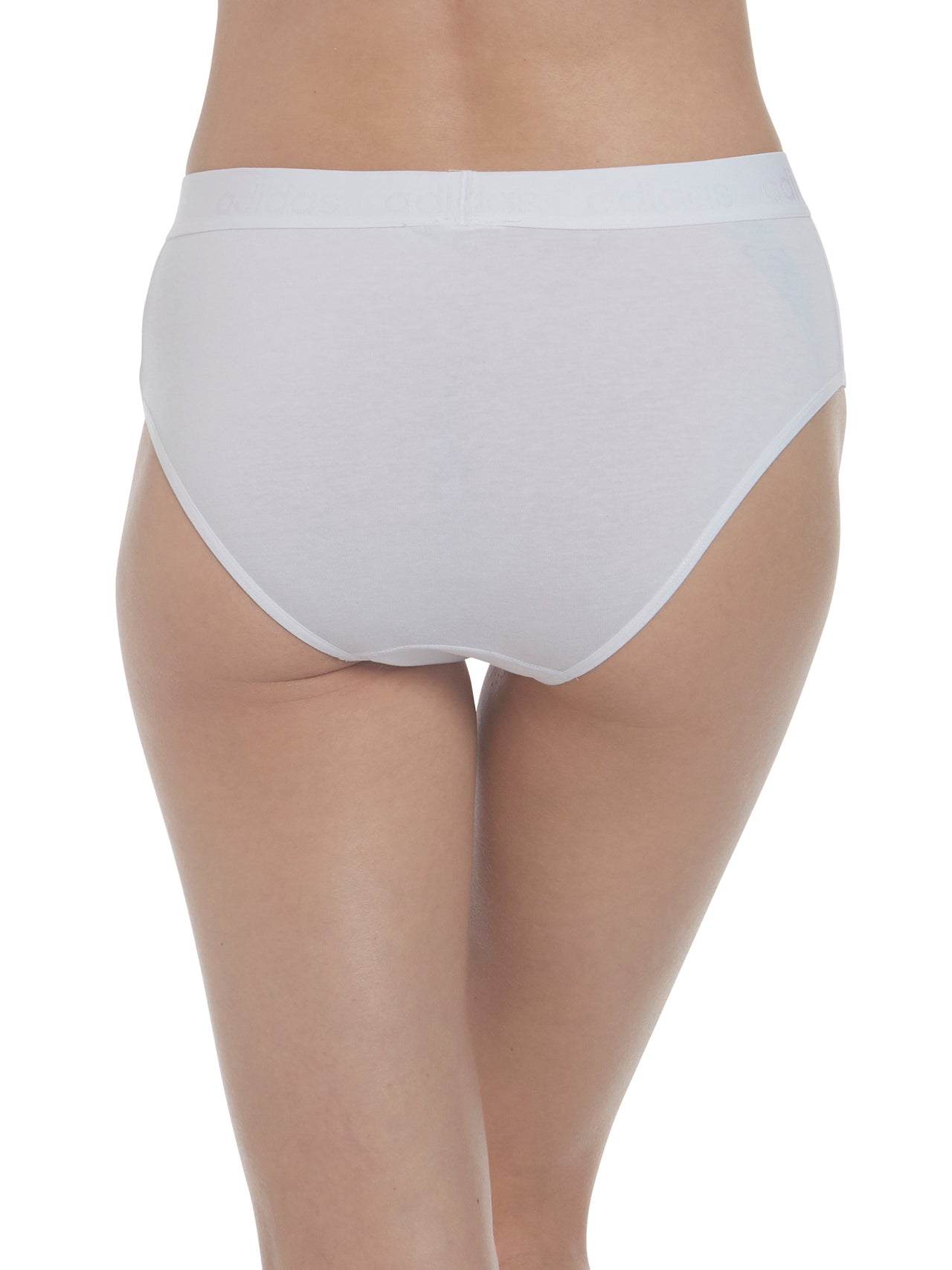  Adidas Smart Cotton Solid Bikini Briefs - White - Bonton