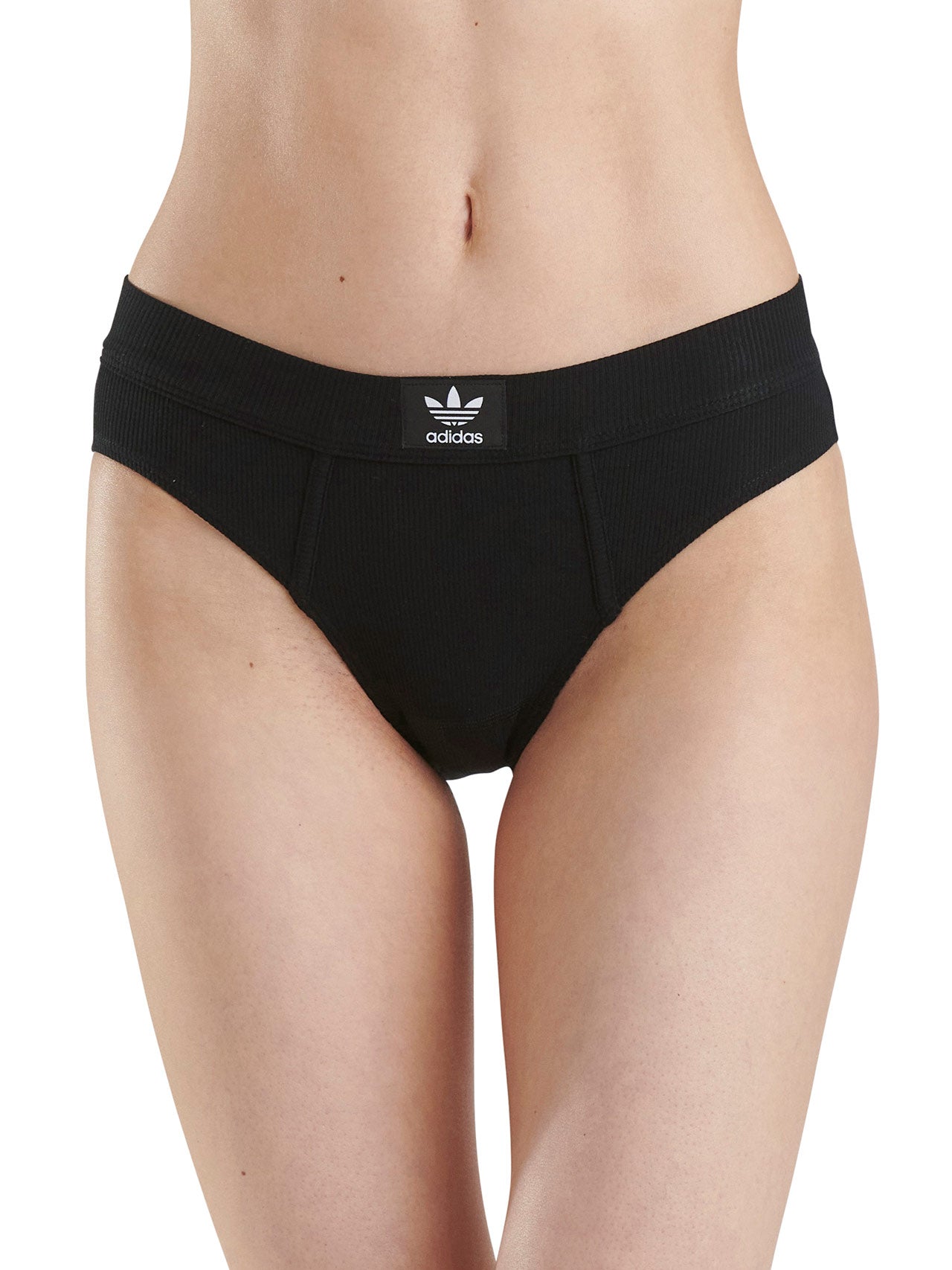  Adidas Two Pack of Smart Cotton Solid Pack Bikini Briefs - Black - Bonton