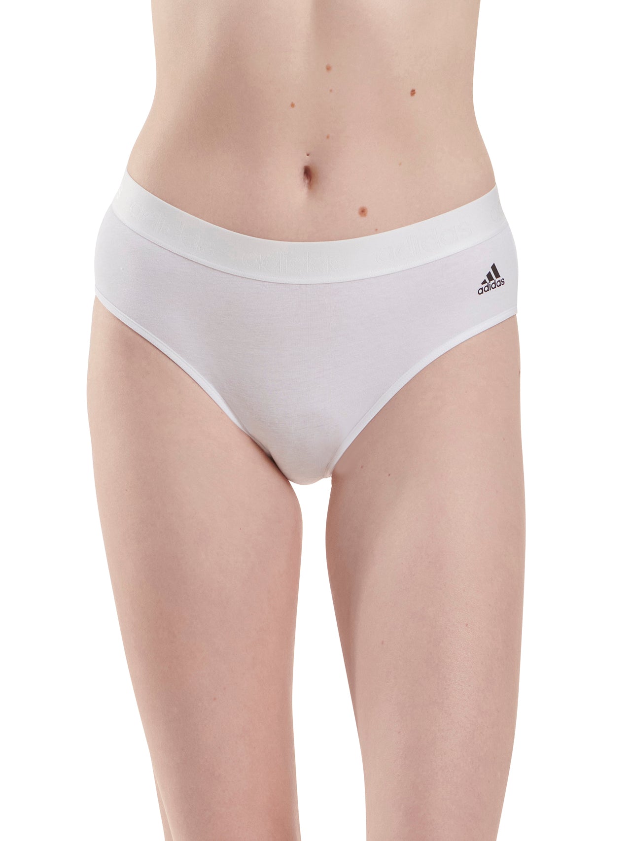  Adidas Two Pack of Smart Cotton Solid Pack Bikini Briefs - White - Bonton