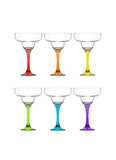 Misket Multi Colored Margarita Cocktail Glasses 6-Piece Set