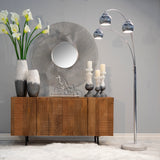 Triple Dome Floor Lamp with Marble Base