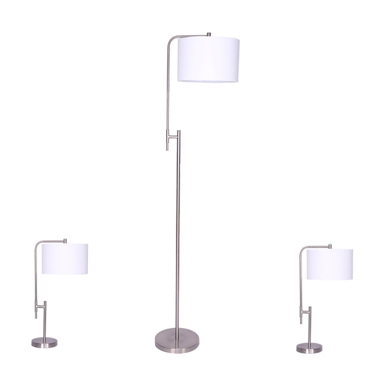 Silver Set of 3 Lamps