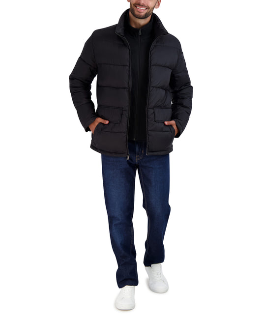 Men's Puffer Jacket with Stand-up Collar
