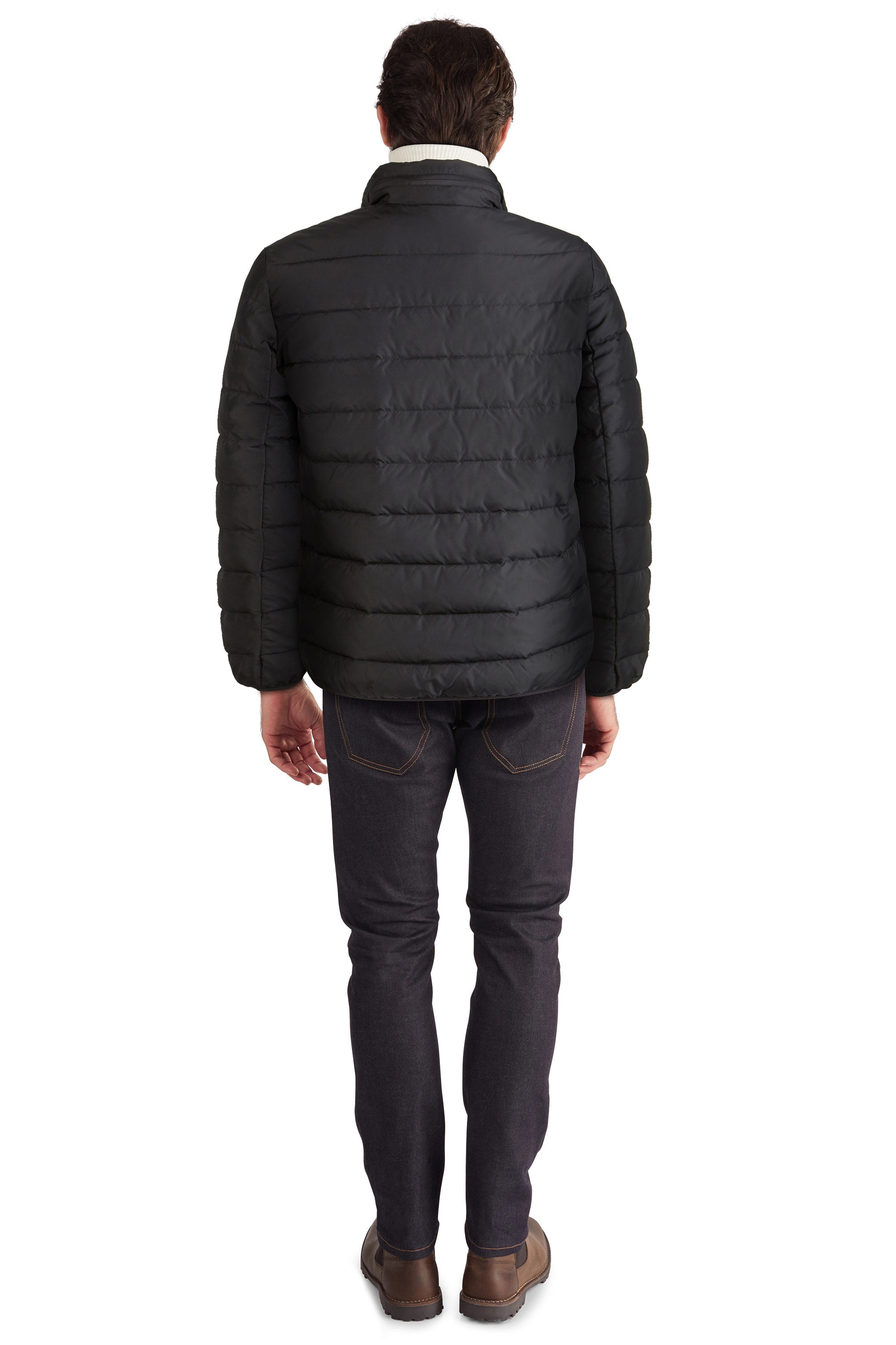  Cole Haan Men's Down Jacket with Front Zipper - Navy - Bonton