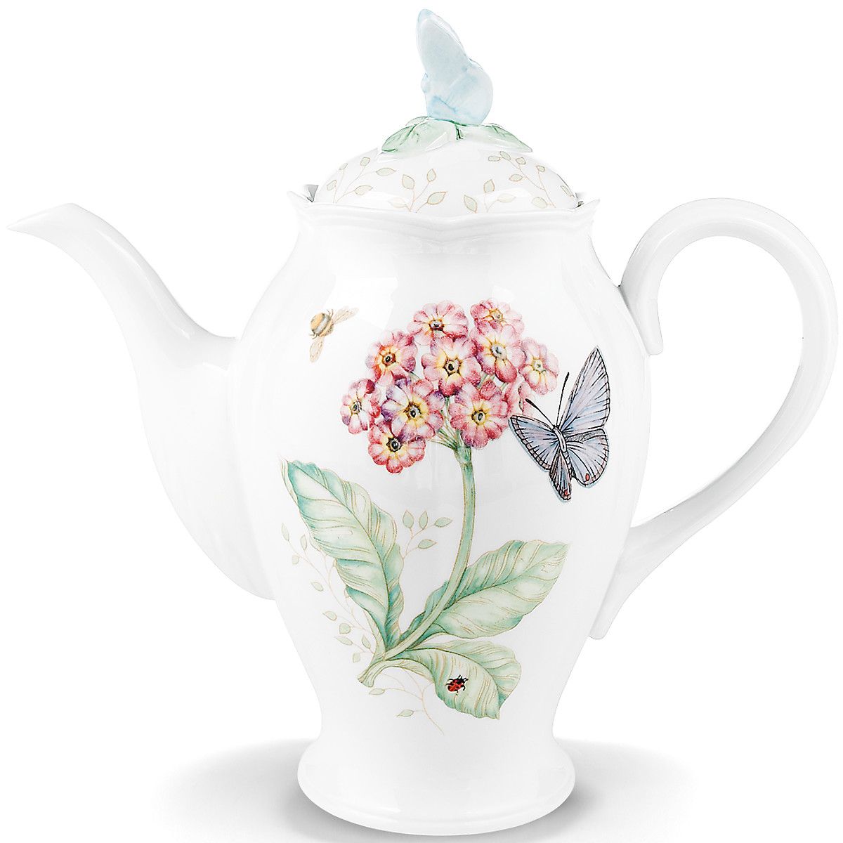  Lenox Butterfly Meadow Coffeepot with Lid - White - Bonton