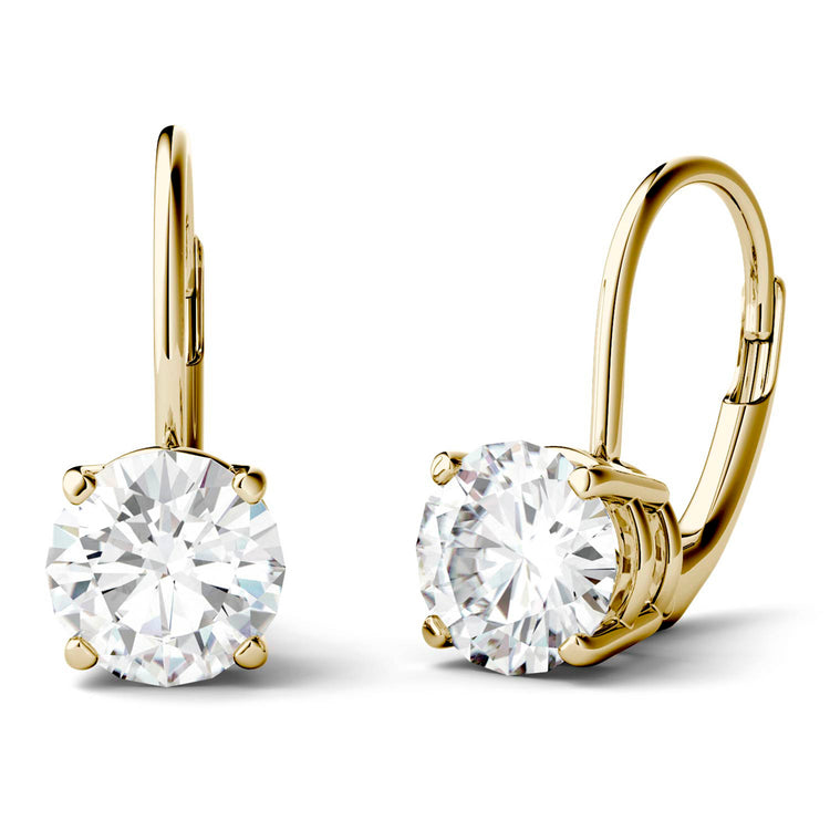 5.5mm (0.60ct x 2) Forever One Round Moissanite Stud Earrings 14K Gold -  North & South Jewelry