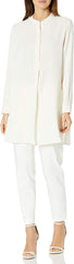 Plus Size Pop-over Blouse with Covered Placket And Side Slits
