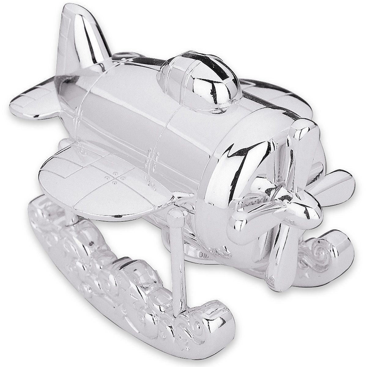  Reed & Barton Zoom Zoom Airplane Silver Plated Coin Bank - Silver Plated - Bonton