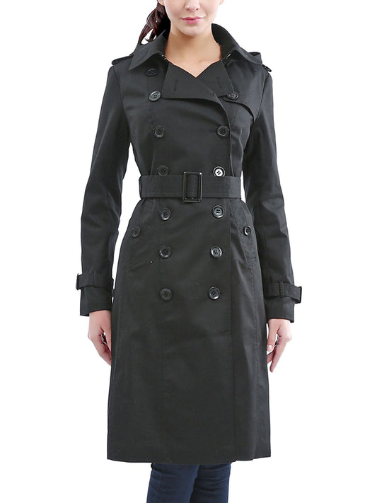Women's Chloe Water-Resistant Classic Hooded Long Trench Coat