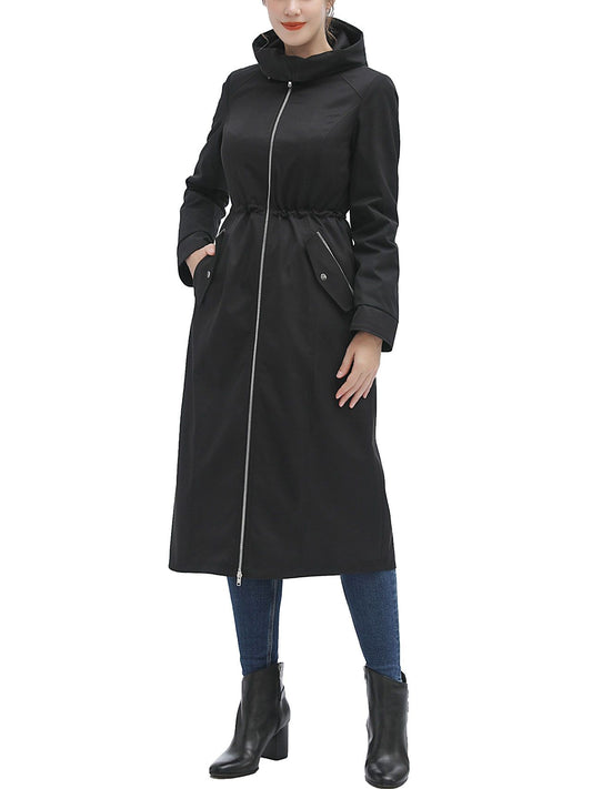 Women's Zip-Out Lined Hooded Long Raincoat