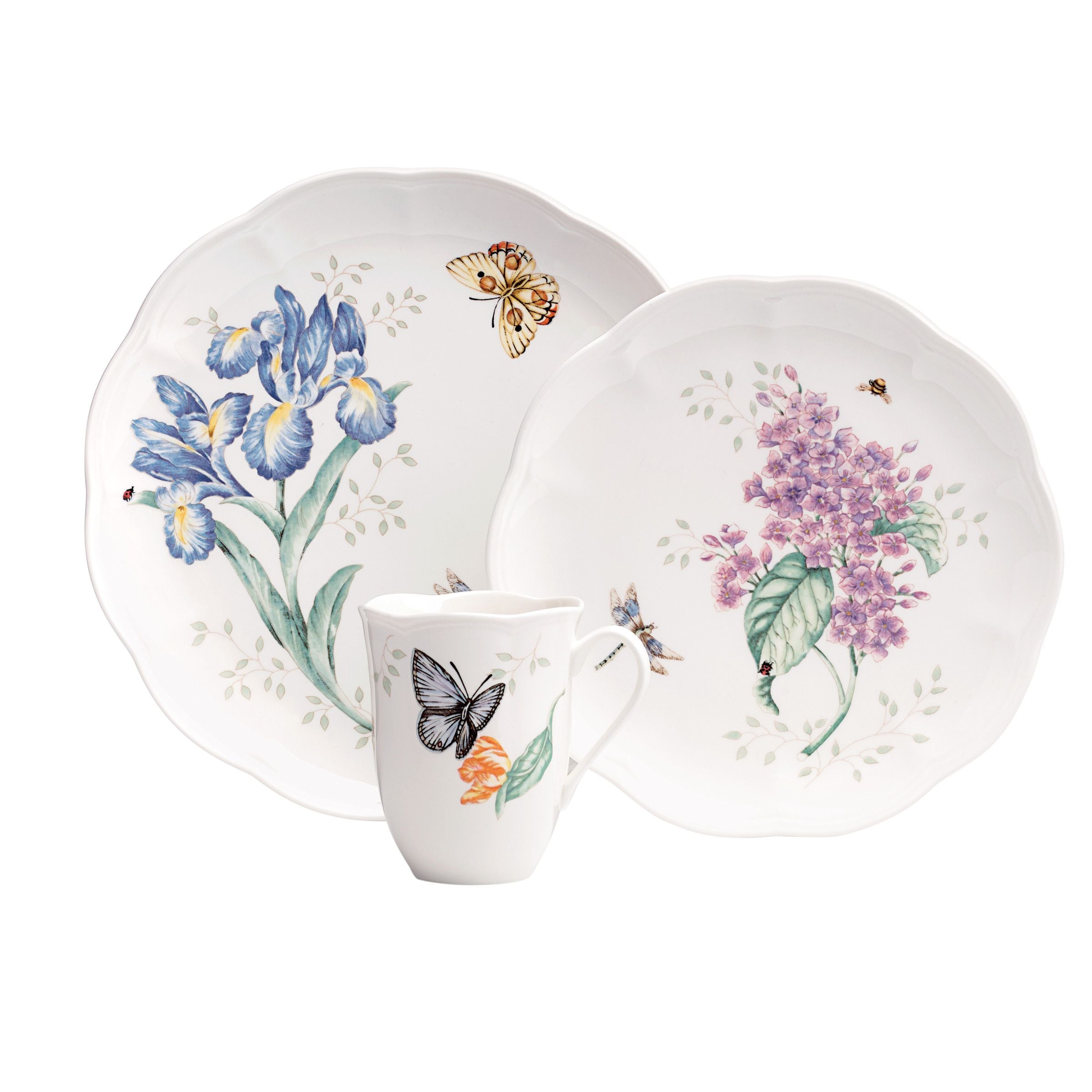  Lenox Butterfly Meadow 18-Piece Dinnerware Set - White - Bonton