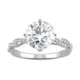 Charles & Colvard 2.30cttw Moissanite Twisted Band Engagement Ring