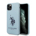 iPhone 11 Pro Max - Silicone Light Blue Big Horse Logo Print And Microfiber Interior - U.S. Polo Assn.