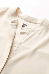 Plus Size Pop-over Blouse with Covered Placket And Side Slits