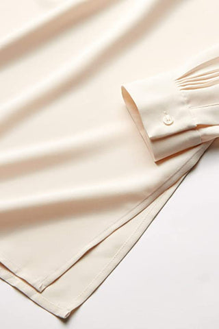 Plus Size Pop-over Blouse with Covered Placket And Side Slits