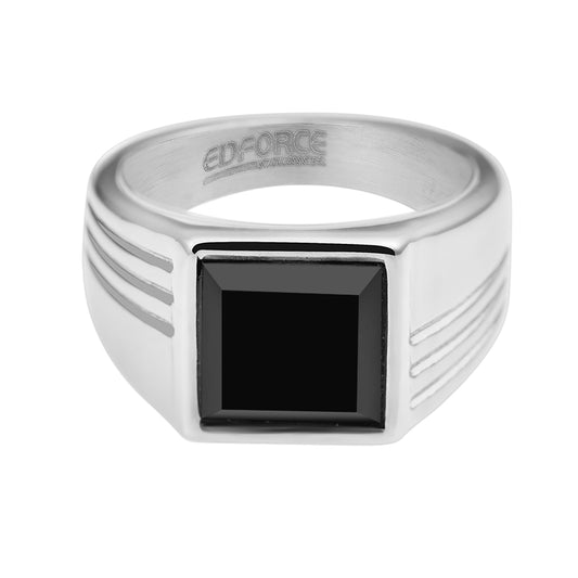 Black Onyx Square Signet Men's Ring