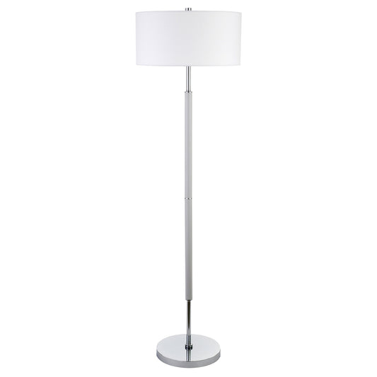 Simone 2-Light  61" Tall Floor Lamp in Cool Gray/Polished Nickel