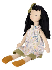 Jedda Doll in Blue and Green Printed Dress