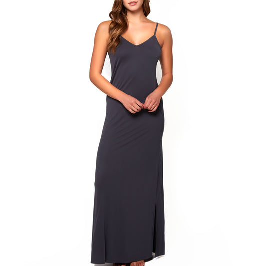 Sleeveless Modal Gown with Side Slit