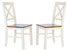  Safavieh Akash Dining Chairs Set of 2 - White/Natural - Bonton