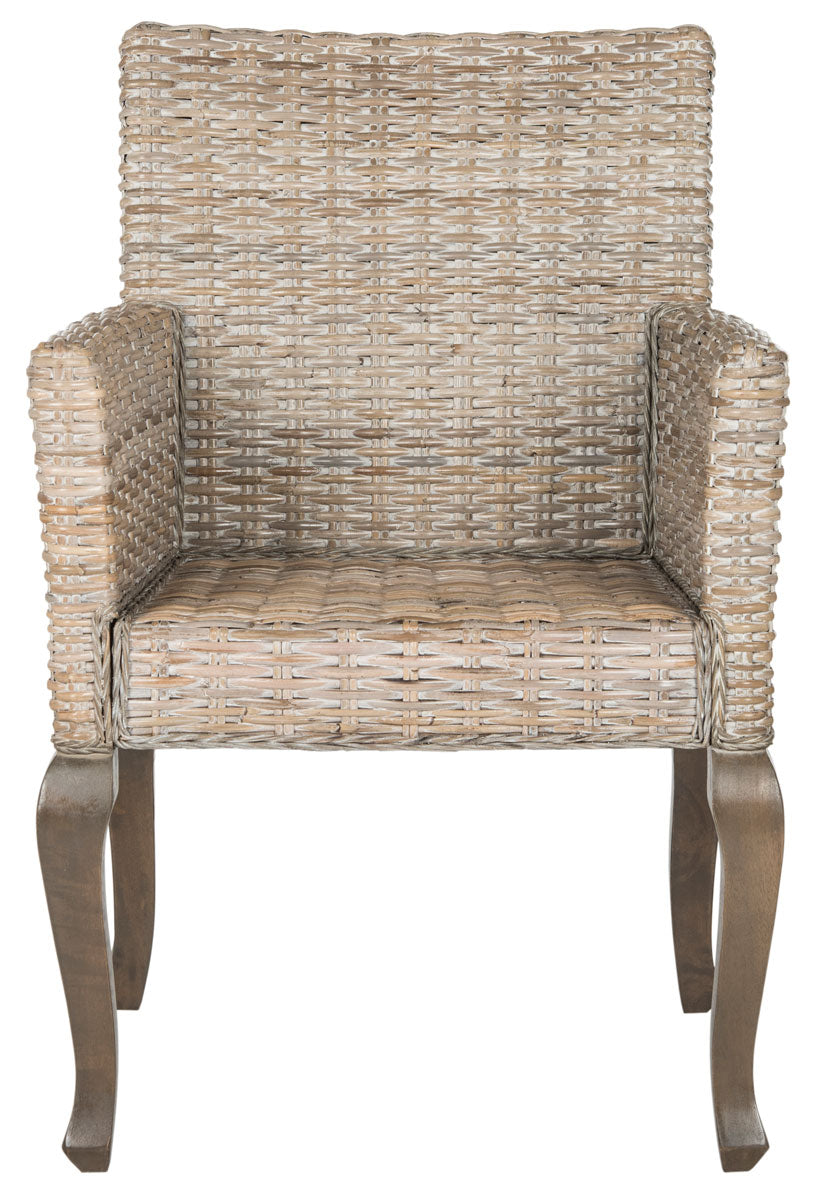  Safavieh Armando Wicker Dining Chair Set of 2 - White Washed - Bonton