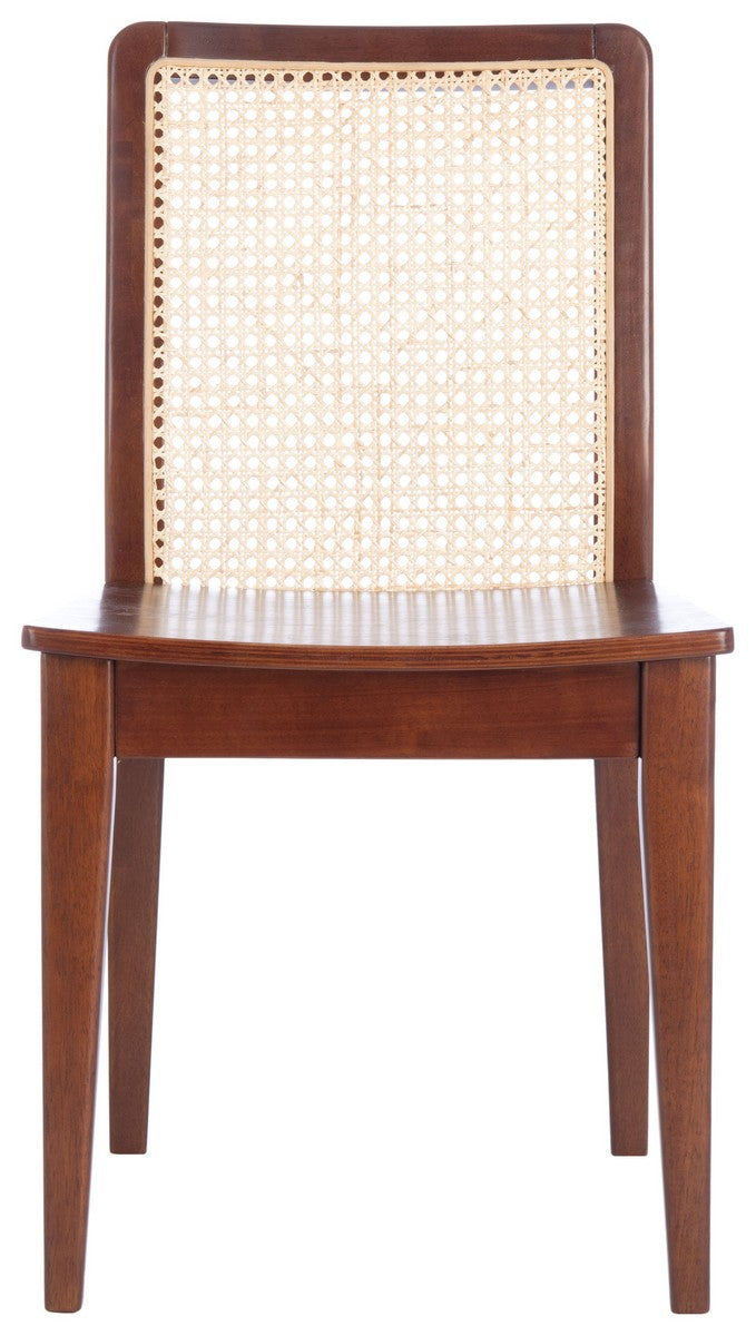  Safavieh Benicio Rattan Dining Chair Set of 2 - Dark Brown / Natural - Bonton