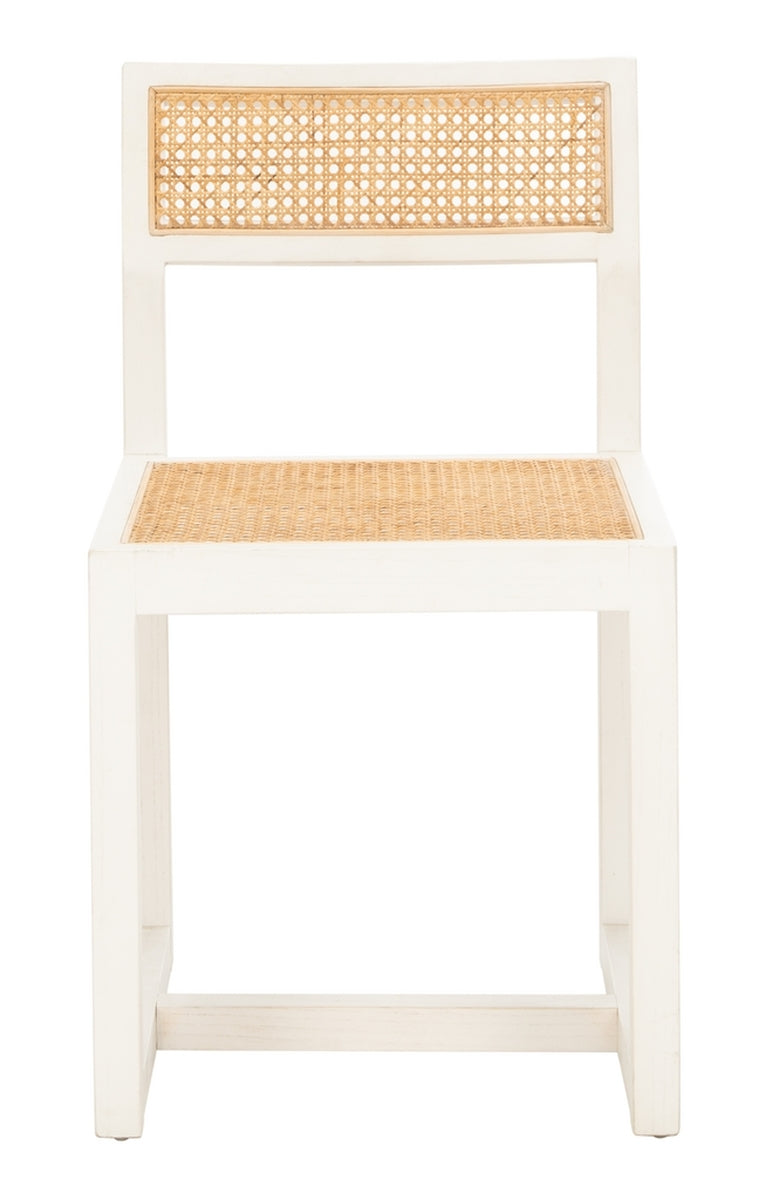  Safavieh Bernice Minimalist Cane Dining Chair - White/Natural - Bonton