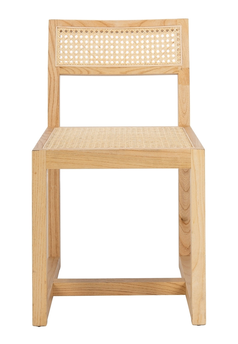  Safavieh Bernice Minimalist Cane Dining Chair - Natural Cane/Natural Rattan - Bonton