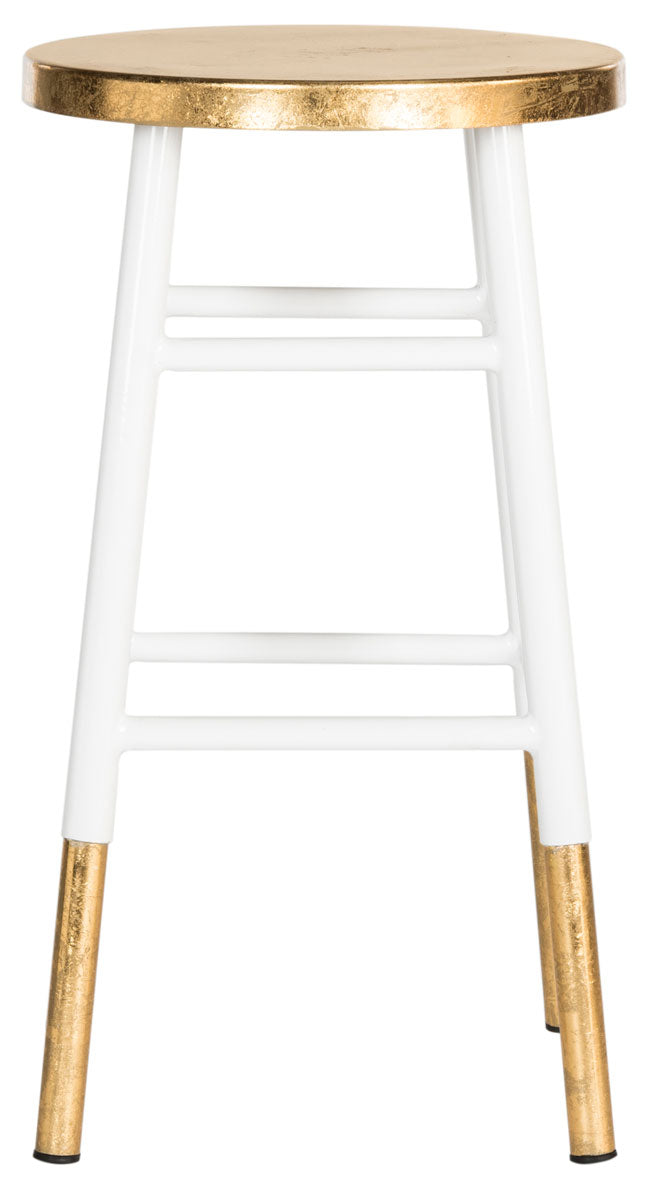  Safavieh Emery Gold Leaf Counter Stool - White/Gold - Bonton