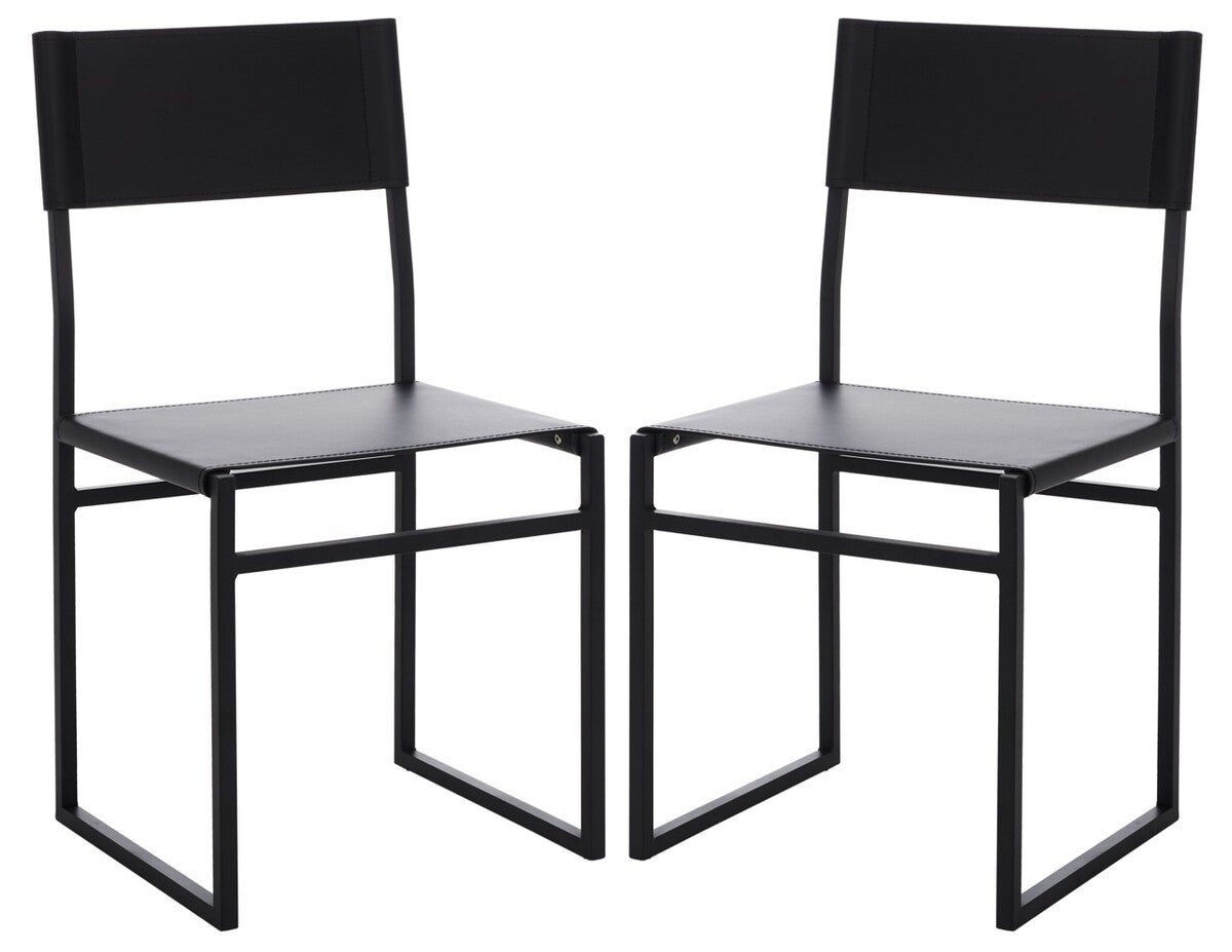  Safavieh Layne Dining Chairs Set of 2 - Black - Bonton