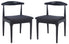  Safavieh Lionel Retro Dining Chair Set of 2 - Black Body / Black Cushion - Bonton