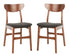  Safavieh Lucca Retro Dining Chairs Set of 2 - Walnut/Black Cushion - Bonton