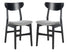  Safavieh Lucca Retro Dining Chairs Set of 2 - Black/Grey Cushion - Bonton