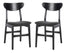  Safavieh Lucca Retro Dining Chairs Set of 2 - Black/Black Cushion - Bonton