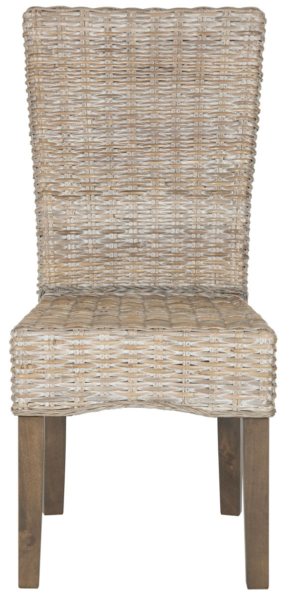  Safavieh Ozias Rattan Dining Chair Set of 2 - White Washed - Bonton