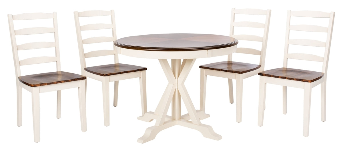  Safavieh Shay 5 Piece Dining Set - White/Natural - Bonton