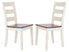  Safavieh Silio Dining Chairs Set of 2 - White/Natural - Bonton