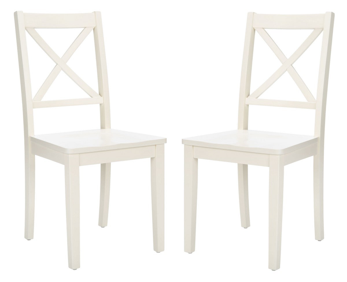  Safavieh Silio X Back Dining Chairs Set of 2 - White - Bonton