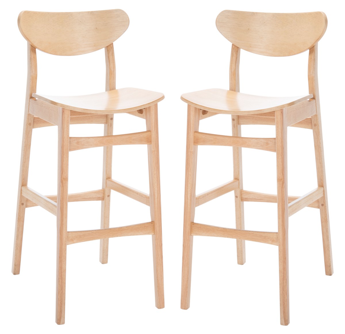  Safavieh Thaxton Bar Stools Set of 2 - Natural - Bonton