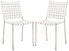  Safavieh Wesson Woven Leather Dining Chair Set of 2 - White / Silver - Bonton