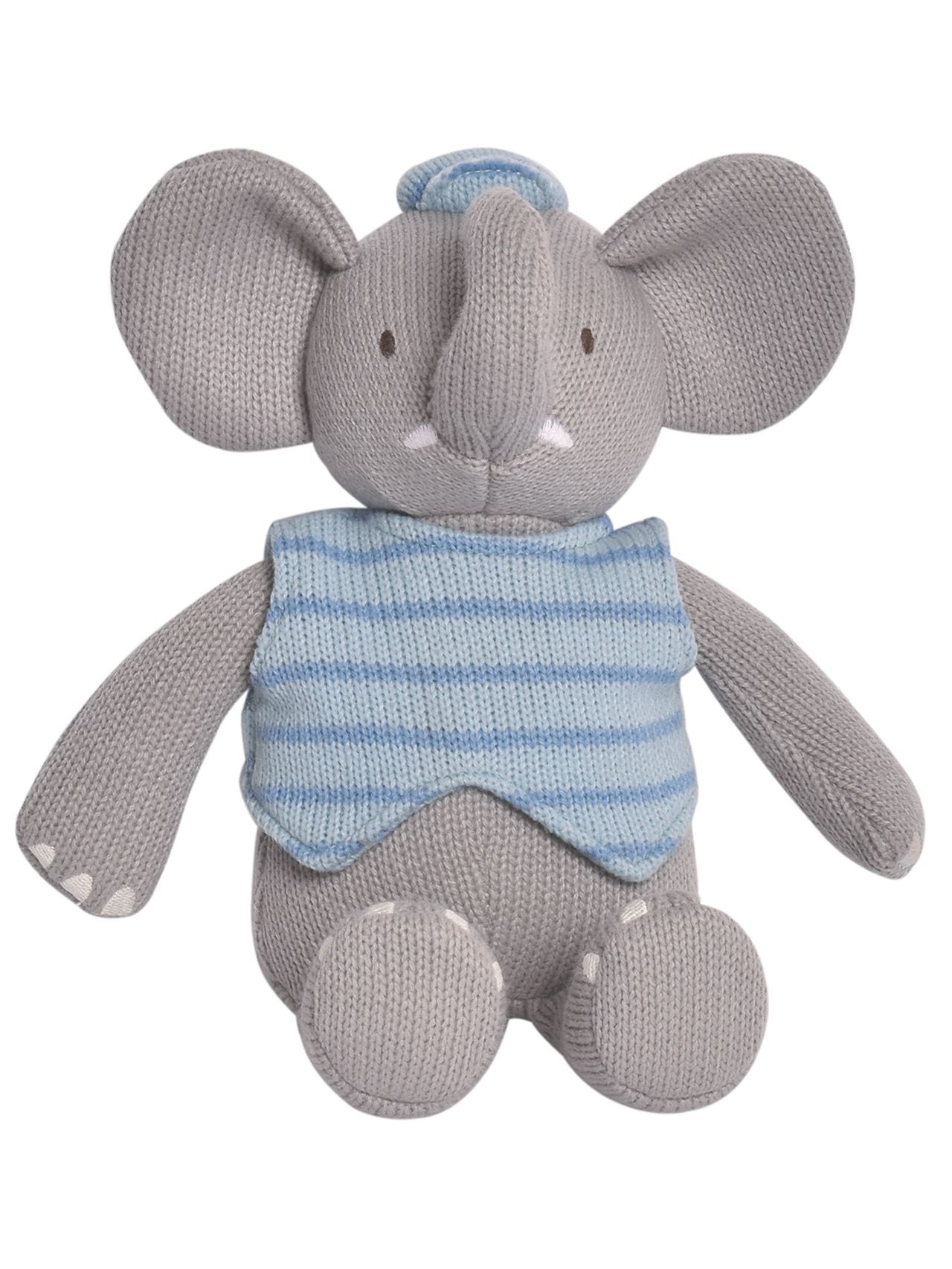  Alvin the Elephant Knitted Ragdoll - Blue - Bonton