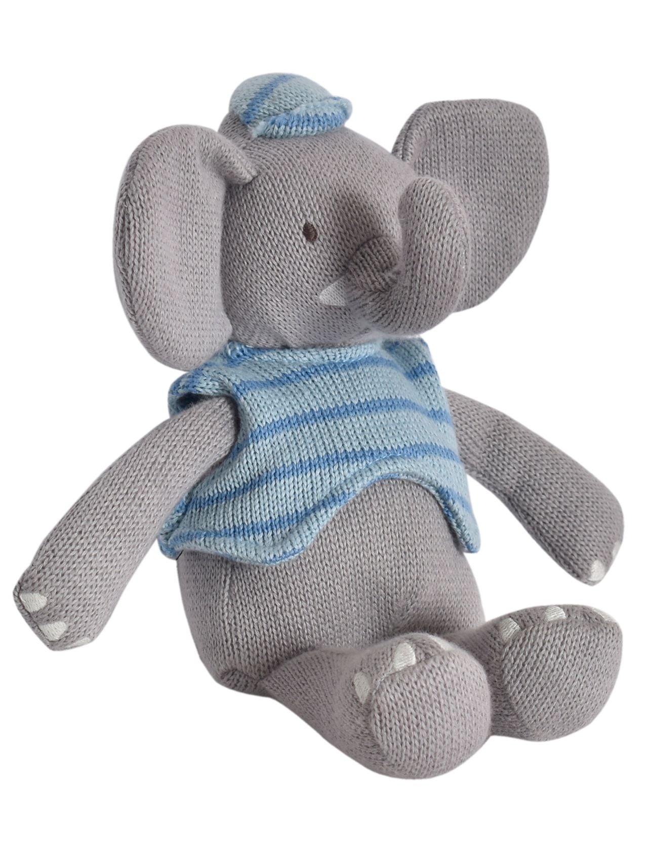  Alvin the Elephant Knitted Ragdoll - Blue - Bonton